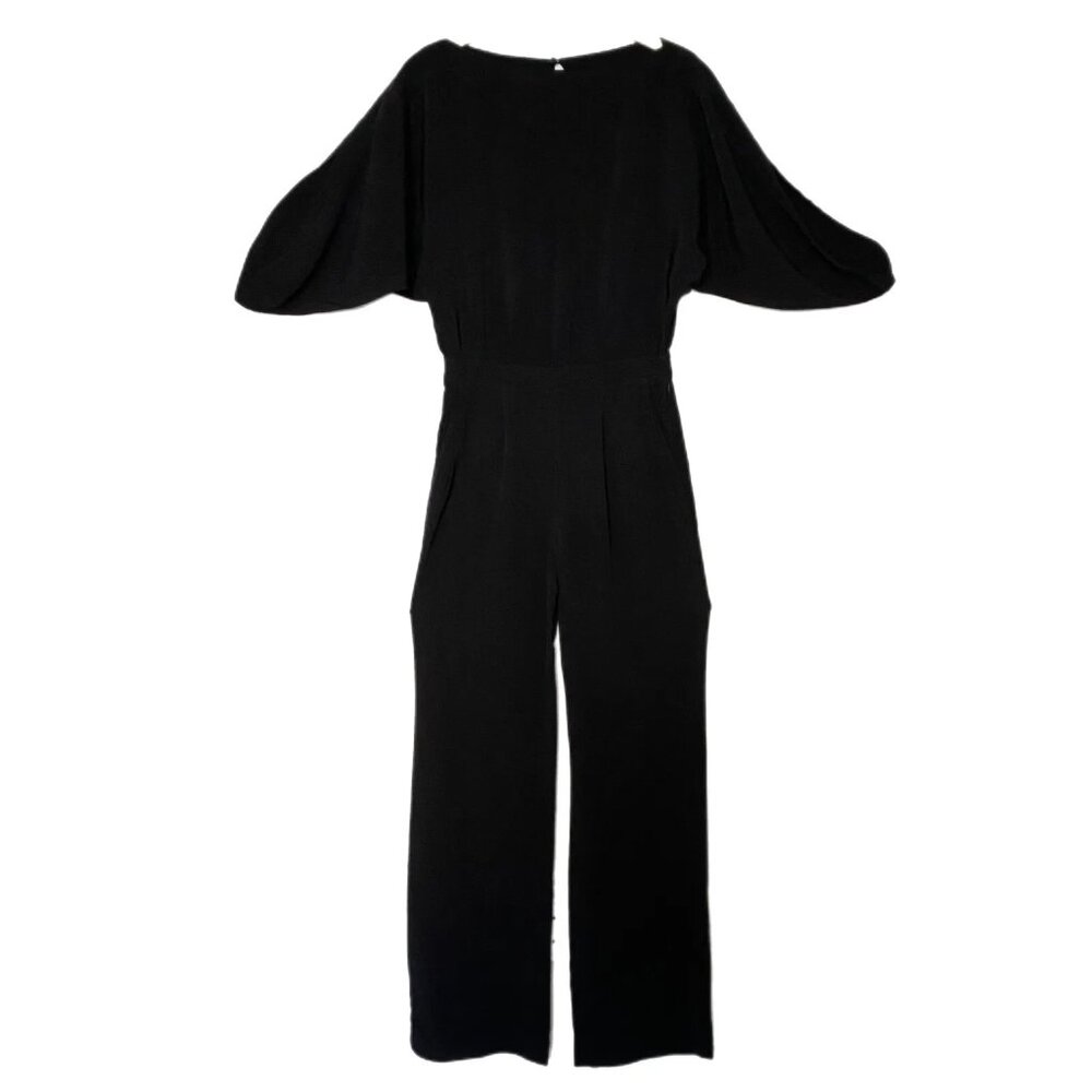 Diane Von Furstenberg DVF Women's Black Dolman Sleeve One Piece Jumpsuit 4